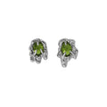New Design Peridot Green Zircon Crystal Sterling Silver 925 Lave Melted Rock Stud Earrings