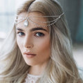 Elegant Women Diamond Pendant Forehead Crystal Drop Headband Rhinestone Head Chain Headpiece