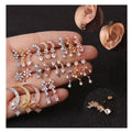 Ear Piercing Jewelry Moon Star Zirconia Stainless Steel Fashion Handmade Diamond Stud Earrings for Women