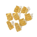 Gorgeous Stainless Steel Stud Earrings Jewelry Women Hammered Texture Square Irregular Earrings