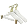 Lavinia White Wooden Hangers Garment Hangers Custom Logo Pants Hangers for Clothing Store