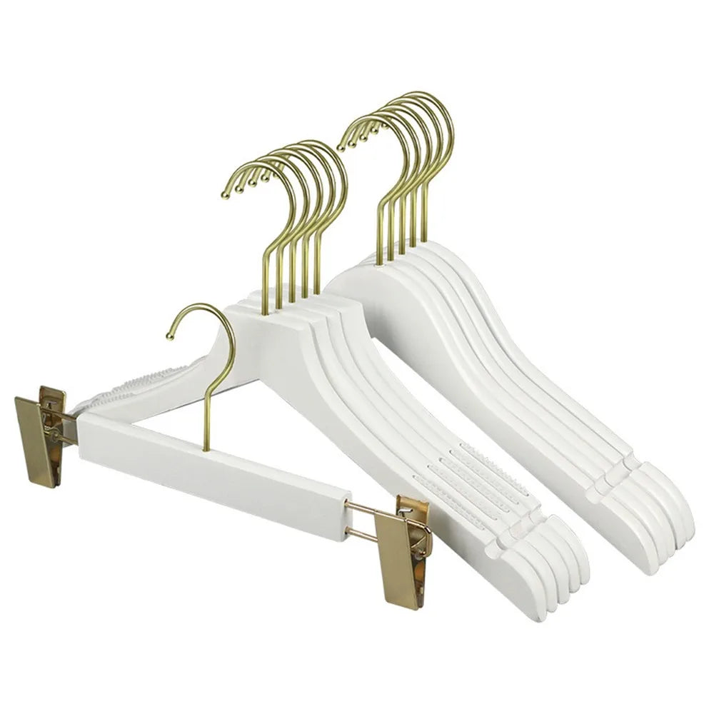 Lavinia White Wooden Hangers Garment Hangers Custom Logo Pants Hangers for Clothing Store