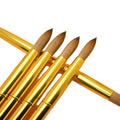1Pc Nail Art Brush Painting Sable Gold Metal Handle Round Manicure Art Salon Drawing Tools for Salon