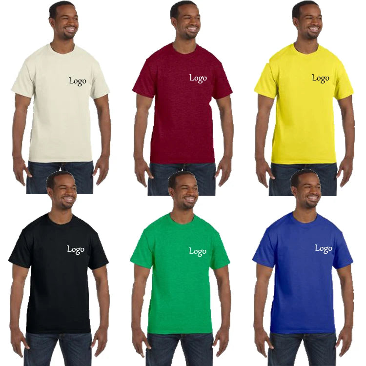 Summer Hot Seller Custom Printed Logo T Shirts 180g Cheap Price Pure White Men Tops