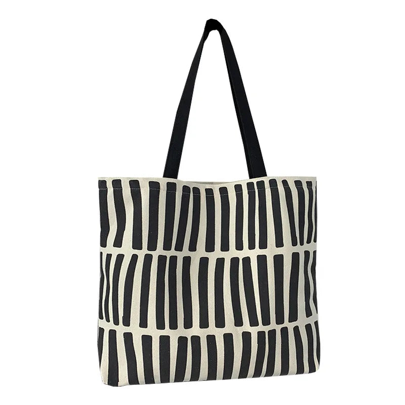 Printed Cotton Fabric Bag  Cotton Tote Bag with logo Large Capacity Cotton Canvas Shopping Bag