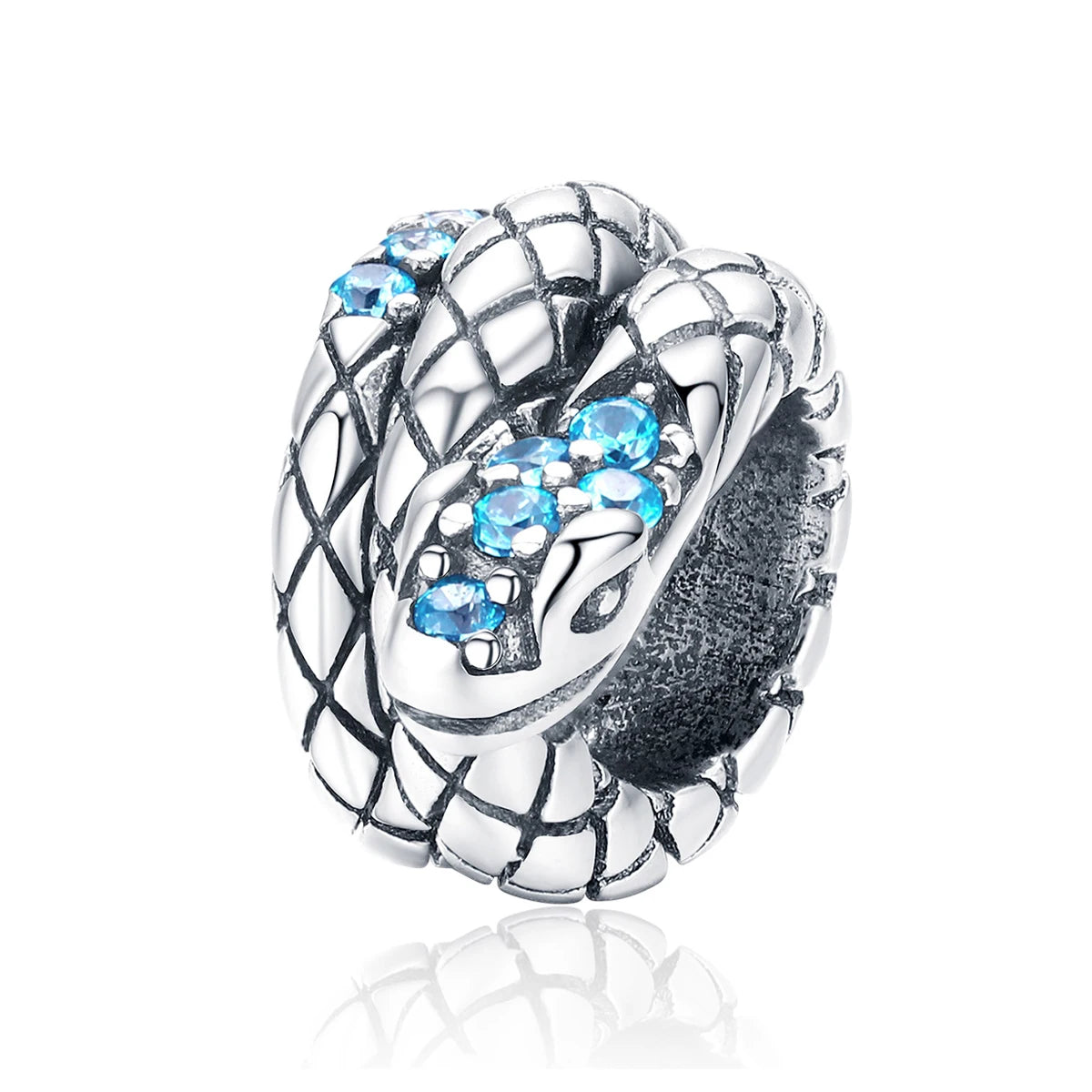925 Sterling Silver Retro Snake Texture Charms DIY Jewelry for Women Original Bracelet Necklace Fine Pendants Charms SCC1351