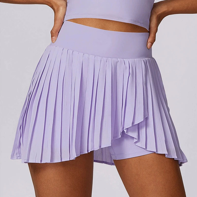 Custom High Waist Pleated Squat-Proof Tennis Skirt With Pocket Women's Two-Piece Set OEM Tennis Wear for Adults