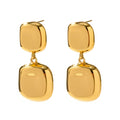 Hot Selling Trending 18K Gold Plated Stainless Steel Earrings New Ins Design Square Pendant Earrings for Lady Fashion Jewelry