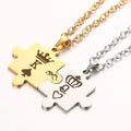 Hot Sale Drop Jewelry Chain Necklace Crown Geometric Valentine's Day Necklace Stainless Steel Letters K & Q Couple Necklace