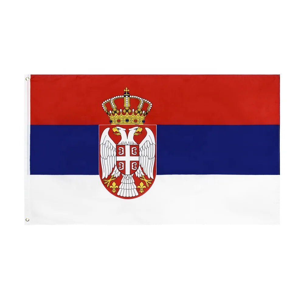 Ready to Ship Fast Shipping 100% Polyester Flags 3x5ft Serbia All Country Flag MegaBDM
