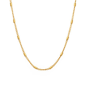 Chris April PVD Gold Plated 316L Stainless Steel Anxiety Bamboo Curb Chain Necklaces for Women