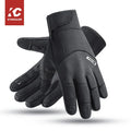 Men's Fashion Thermal Cycling Gloves Black Waterproof Windproof Warm for Technology Winter Outdoor