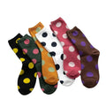 Women's Colorful Cotton Crew Tube Socks Big Dots Printed Comfortable Cute Customized Cartoon Circle Design Knitted Size Free