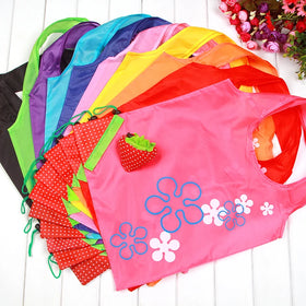 New Reusable Polyester Grocery Fold Tote Bag Foldable Cartoon Pattern Design Shopping Bag
