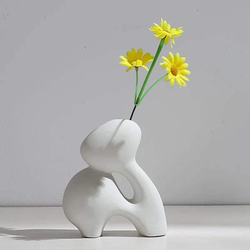 Ceramic Vase Flower Arrangement Dried Flower Nordic Styleins Minimalist Hydroponic Flower Pot Home Ornaments Factory Wholesale