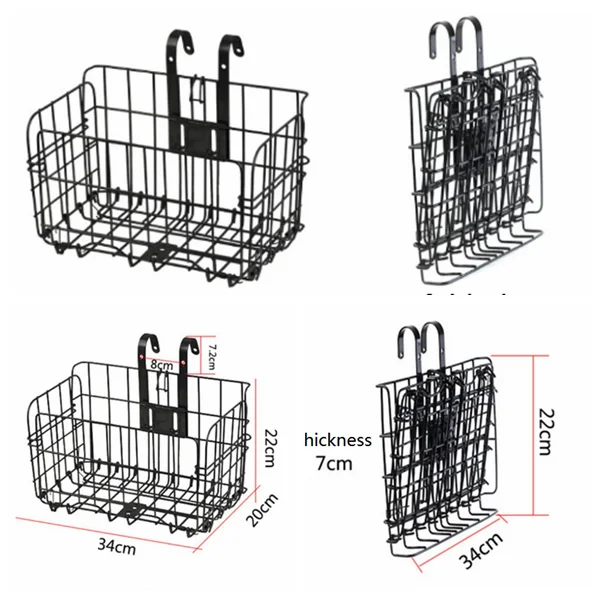Latest Folding Aluminum Alloy Metal Bicycle Front Basket Black and White Two Colors for Bike Use