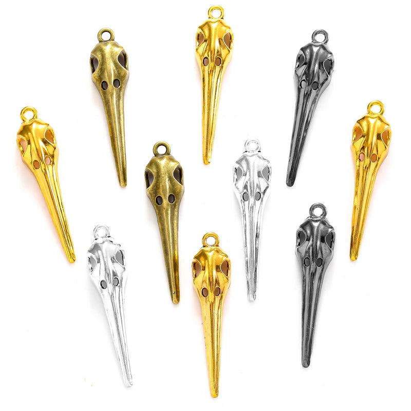 5 Color Bird Head Charms Alloy for Earring Necklace Pendants DIY Handmade Jewelry Accessories Making 44*11mm D566