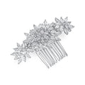 LUOTEEMI Classic Antique Style Jewelry Design Fancy Flower a AA Cubic Zircon Hair Pins for Woman Bridal Comb