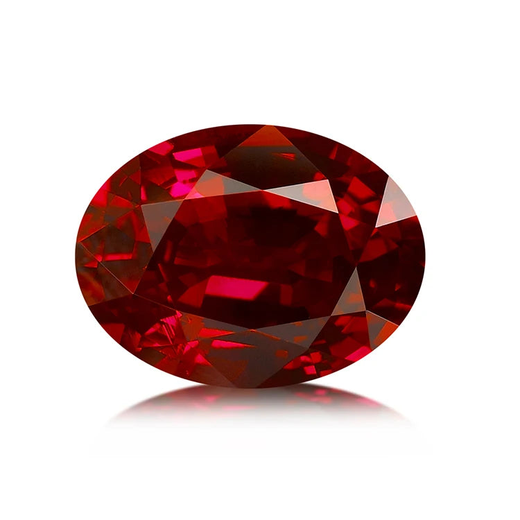 Zhanhao Jewelry Oval Cut Red Corundum 9.0 Mohs Hardness Lab Created Synthetic Ruby Gemstone