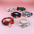 Adjustable Christmas Bowtie Dog Collar Santa Claus Pendant Puppy Kitten Detachable Bow Tie Dog Cat Collar with Bell