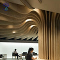 Wood Grain Aluminum Ceiling Panels Fireproof Class a Custom Sizes Wave Suspended Ceiling
