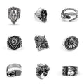 Vintage Gothic Wolf Head Ring Jewelry Animal Anel Retro Ancient Silver Alloy Exaggerated Snake Punk Dragon Claw Ring