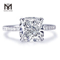 Messi Gems MSR-510 18K White Gold Engagement Ring 3.2CT E VS1 Cushion Cut Lab Grown Diamond Ring for Women Jewelry