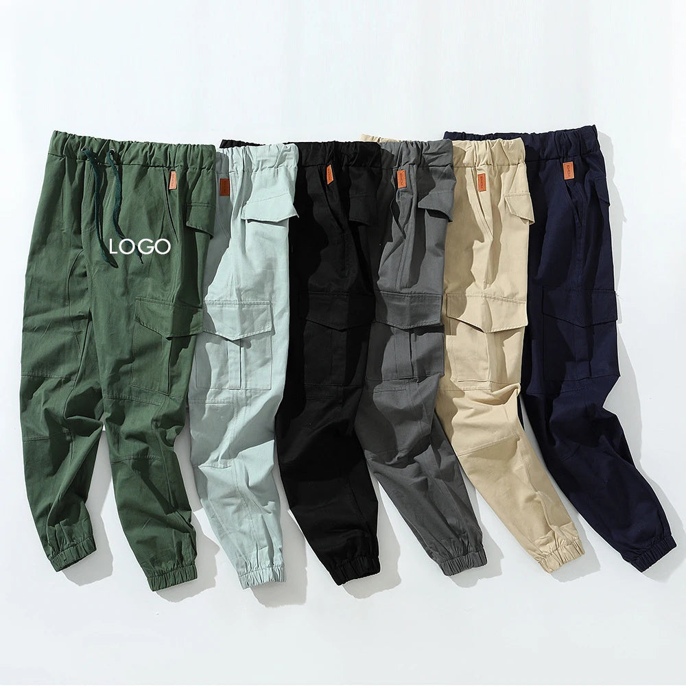 High Quality Men Workout Pants Custom Cargo Pants With Logo 80% Cotton Wholesale Men's Fitness Cargo Pants