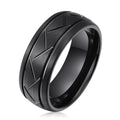 In Stock Fashion Jewelry Scratch Bevel Cut Mens Tungsten Wedding Rings Engagement Band Anniversary Gifts Rings