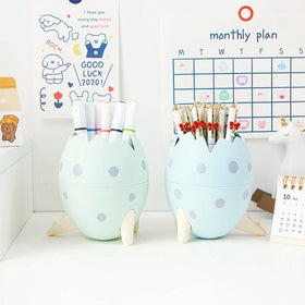 Fashion Kawaii Dinosaur Egg Pen Holder Student Stationery Pencil Bucket 3 Colors