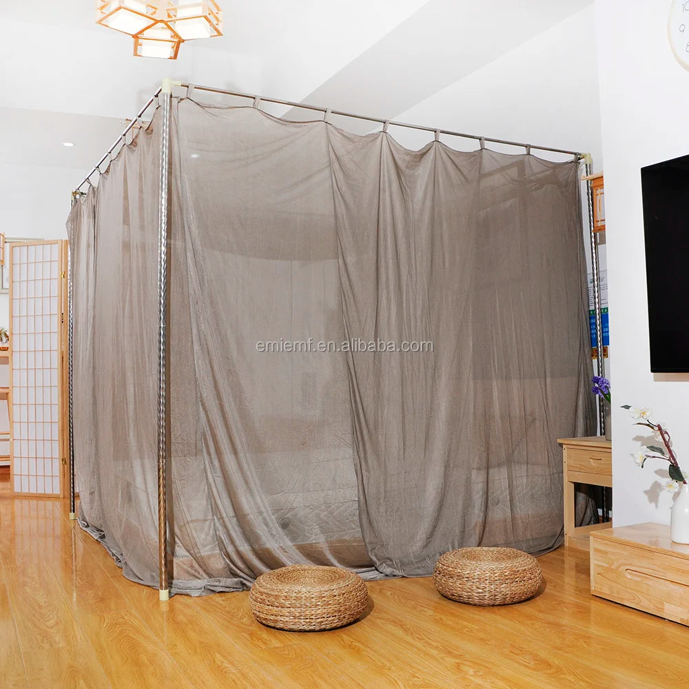 EMF Reducing  Silver Fiber Mesh Shielding Signal Radiation Protection Canopy Durable Knitted Fabric Square Mosquito Net