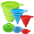 Hot Selling Food Grade Collapsible Kitchen Gadgets Cooking Utensils Accessories Foldable Silicone Collapsible Funnel Set