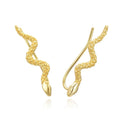 Custom Snake Shaped 925 Sterling Silver Earrings New Design Fashion Jewelry with Gold Plating for Wedding or Gift