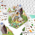 3 PET Stickers Per Pack  Today's Business 6th Series  Scenic Handbook Material Stickers 4 Types