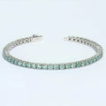Wholesale 925 Silver Round Shape Blue Green Color Mossanite Diamond Tennis Bracelet Fashion Jewelry for Party for Wedding