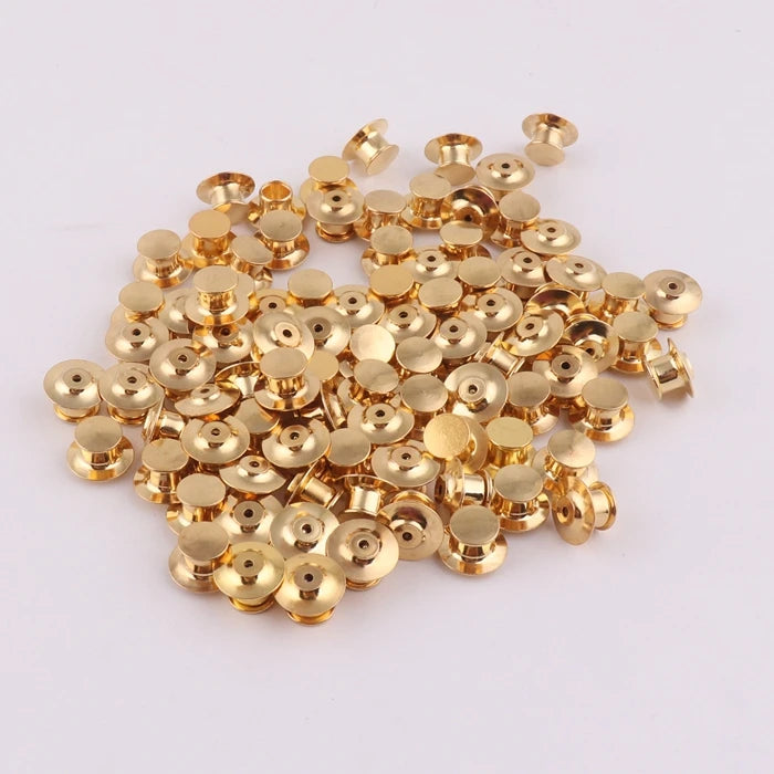 Hot Sale Gold Brass Flat Head Tie Tack Locking Clutch Pin Back for Lapel Pin Accessories