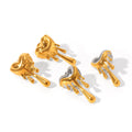 Fashion Chic Design Love Heart Melting Drop Earrings Stainless Steel Gold Plated Vintage Wedding Jewelry for Women Lady Gift