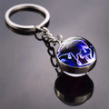 2021 Fluorescence Luminous round Glass Ball Pendant Zodiac Signs Keychain Key Holder and Gift