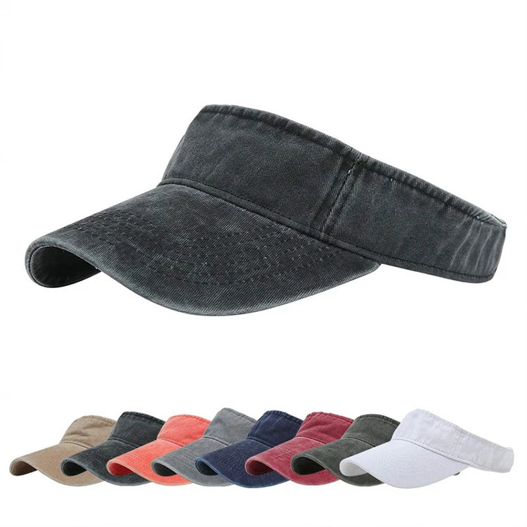 Sports Sun Visor Hats Cotton Twill Adjustable Blank Run Sun Sports Caps for Men Women