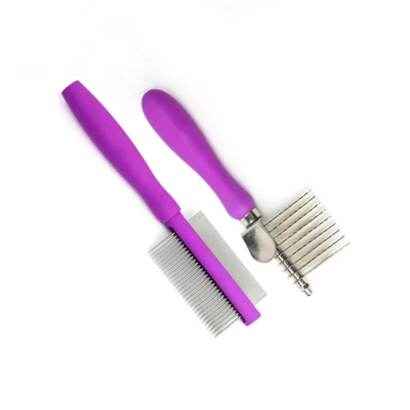 Professional Stainless Steel Needle Short Hair Pet Comb Plastic Dog Brush for Shedding and Deshedding Grooming Accessories