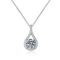 Wholesale Minimalist Tears of Angels Grade D 1ct Moissanite Pendant Necklaces 925 Sterling Silver Certified Moissanite Jewelry