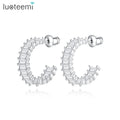 LUOTEEMI Elegant Hot Sale Earing Fashion Trendy Jewelry New Large Wholesale Zircon Cuff Hoop Boho Earrings