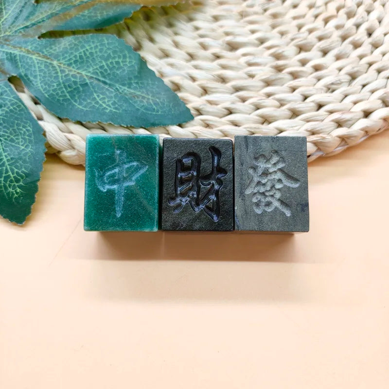 Customized Engravable Blanks Clear Quartz Mahjong Labradorite Crystal Handmade Printed Pyrite Mahjong for Gifts