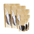 12x20cm Clear Front Brown Eco Friendly Stand up Food Packaging Reclosable Zipper Doypack Kraft Paper Bags Pouches