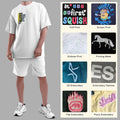 2023 Custom Made Hot Sale Mens Street Wear Clothing Set Men T Shirt Shorts Set  Drop Shoulder Heavy Weight  T Shirts for Men