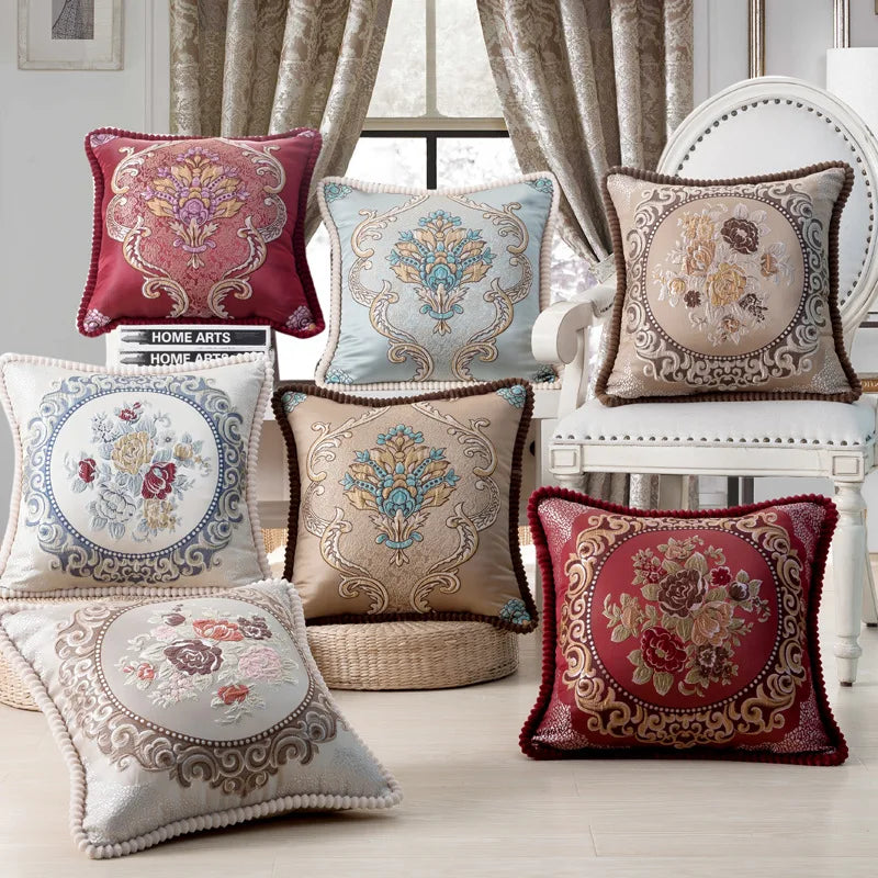 Amity European Style Jacquard Elegant Floral Decorative Cushion Cover for Sofa Classic Throw Pillow Cover Pillow Case