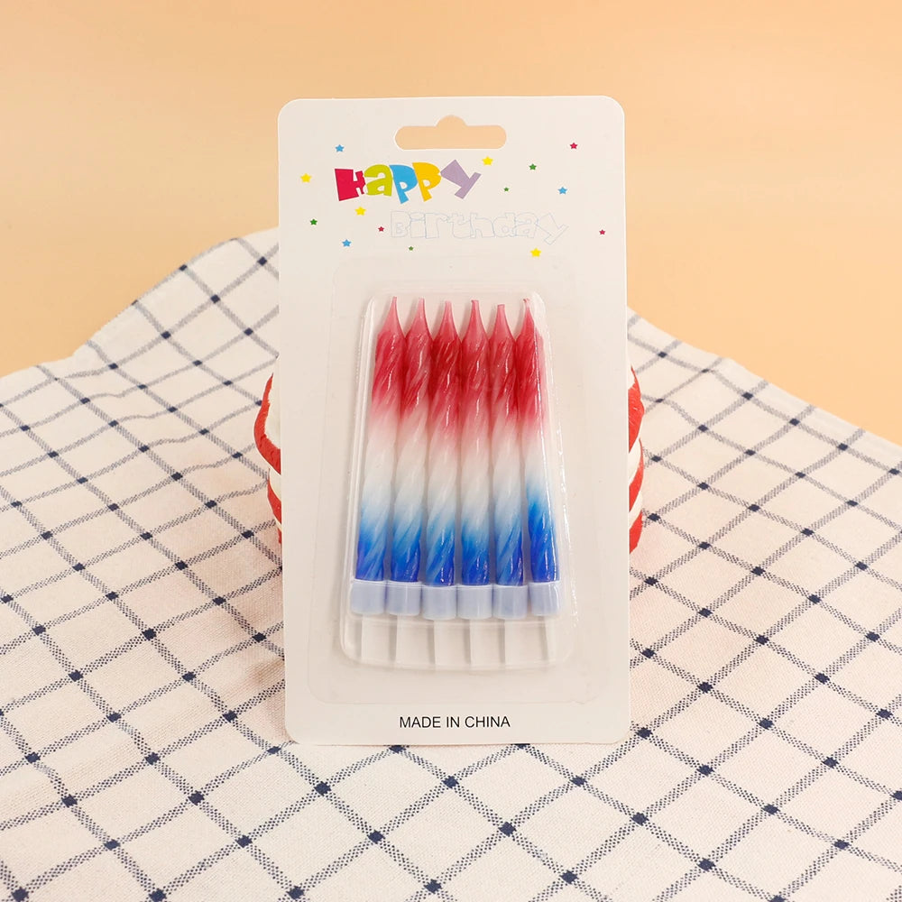 Wholesale Customized 3-Colored Spiral Birthday Candles for Parties Easter New Year Celebrations Bars Home Decorations