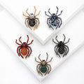 Fashion Women Girls Rhinestone Spider Brooch Jewelry Metal Alloy Brooches for Women's Clothes