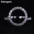Starsgem Fine Jewelry Anillos Pure Solid Gold Synthetic Lab Created Diamond Rings
