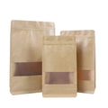 Custom Printed Eco Resealable Kraft Zipper Packaging Bag 250 500 Gram Bolsas Stand up Pouch With Frosted Window for